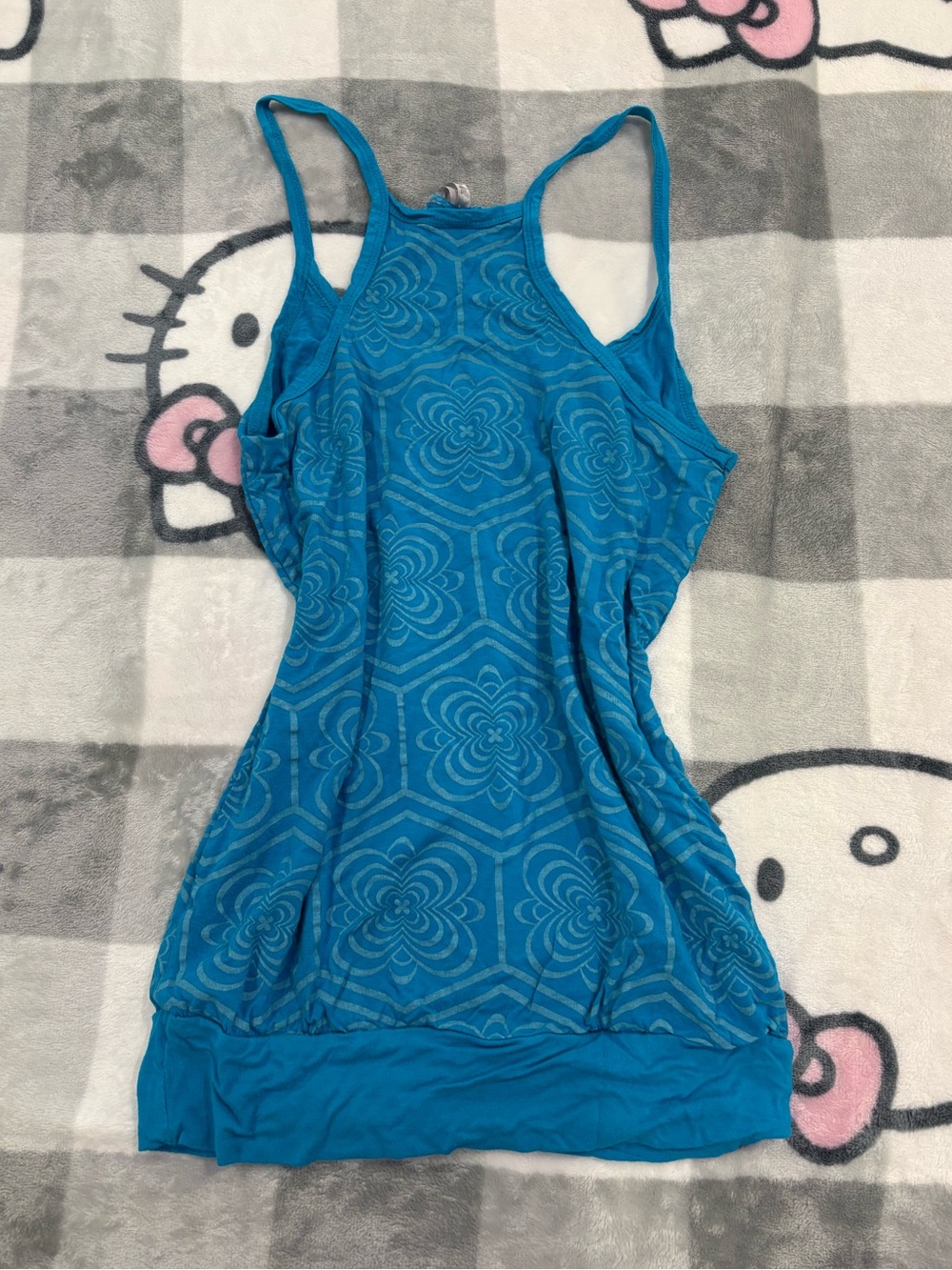 Garage Blue Patterned Racerback Tank Top - Picture 7 of 7